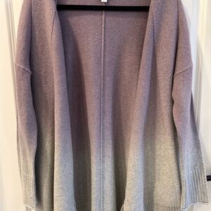 Open-Front Lavender to Gray Ombre Women's Cardigan